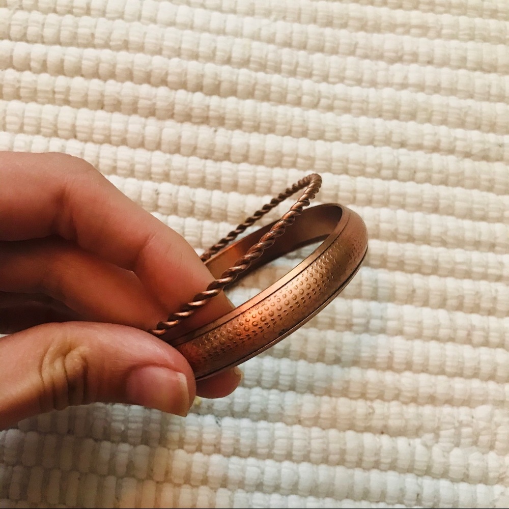 Copper bangle set - Picture 2 of 3